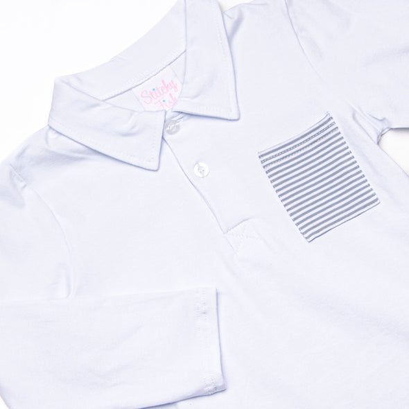 Levi Pocket Pant Set, Slate Blue Stripe