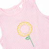 Sunflower Summer Applique Ruffle Short Set, Pink