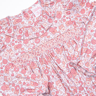 Florals of Fall Smocked Bubble, Brown