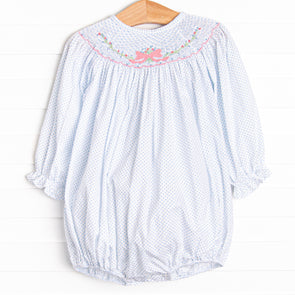 Bouquets and Bows Smocked Bubble, Blue