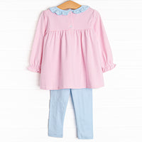 Amelia Legging Set, Pink Stripe