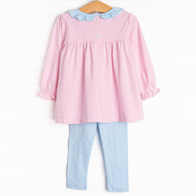 Amelia Legging Set, Pink Stripe