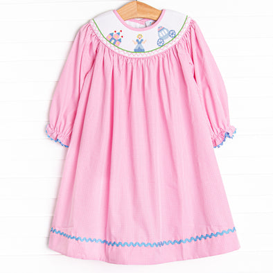 Fairytale Princess Long Sleeved Smocked Dress, Pink