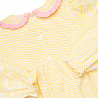 Frills and Fall Smocked Dress, Yellow