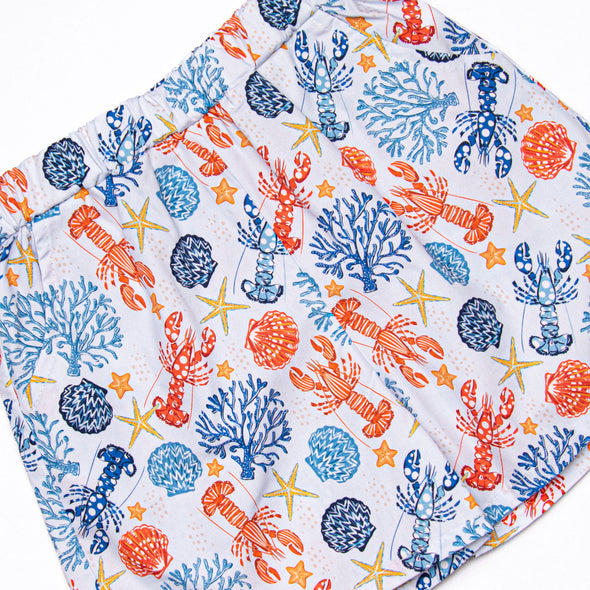 Coral Reef Crustacean Short Set, Blue