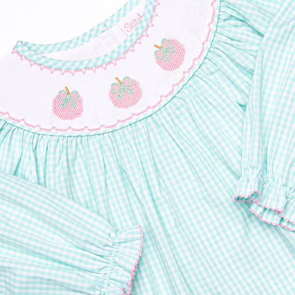 Gourd-geous Ginghams Smocked Legging Set, Mint