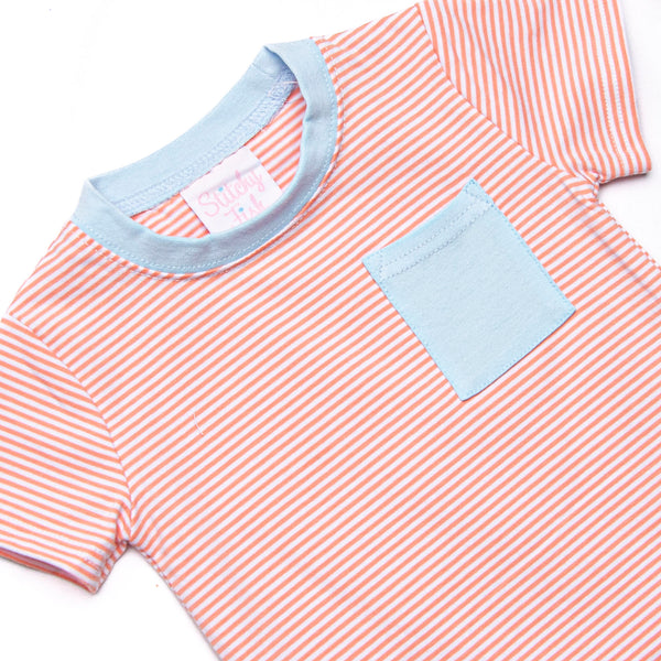 Evan Short Set, Blue and Orange Stripe