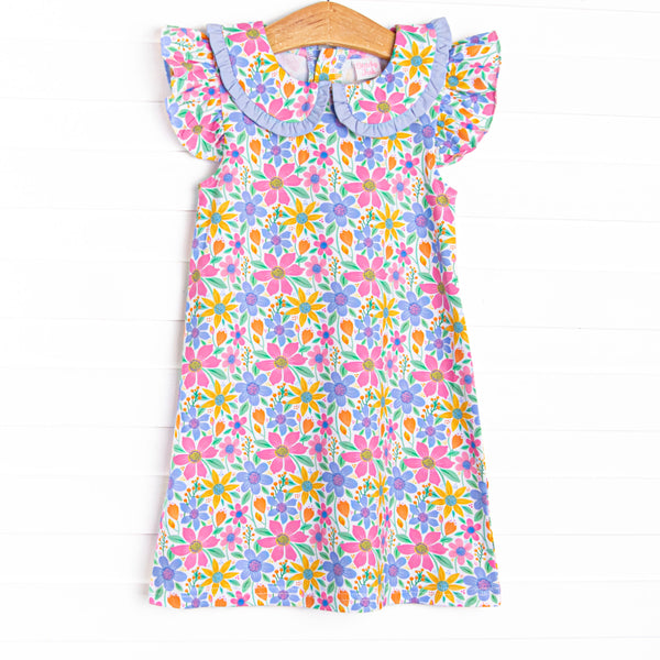 Groovy Garden Collared Dress, Purple