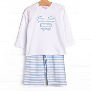 Mouse Memories Long Sleeve Pant Set, Blue