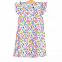Groovy Garden Collared Dress, Purple