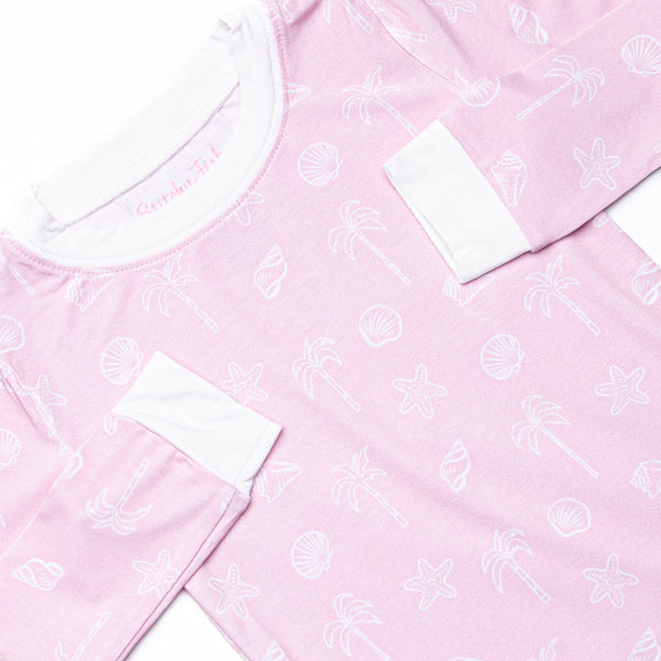 White Sands Bamboo Pajama Set, Pink