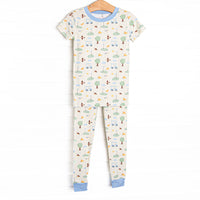 Soar and Score Bamboo Pajama Short Sleeve Set, Green