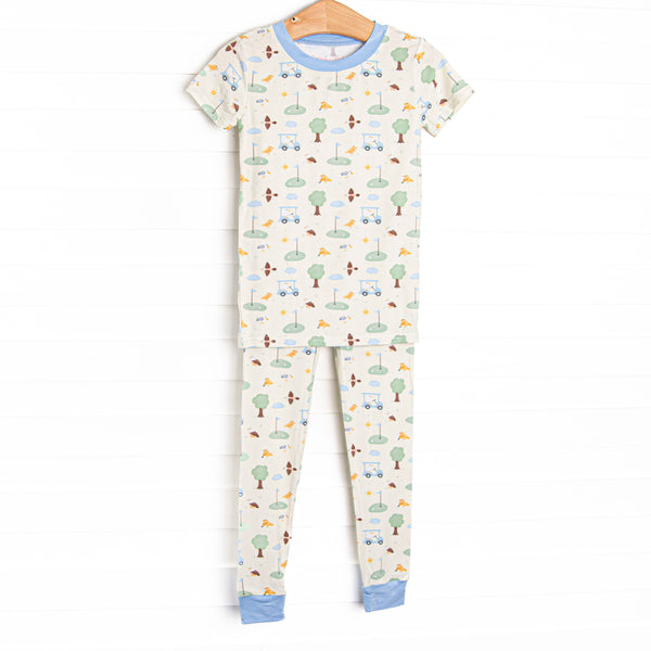 Soar and Score Bamboo Pajama Short Sleeve Set, Green