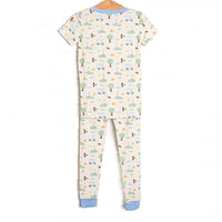 Soar and Score Bamboo Pajama Short Sleeve Set, Green
