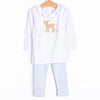 Fawn and Games Applique Legging Set, Blue