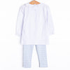 Fawn and Games Applique Legging Set, Blue