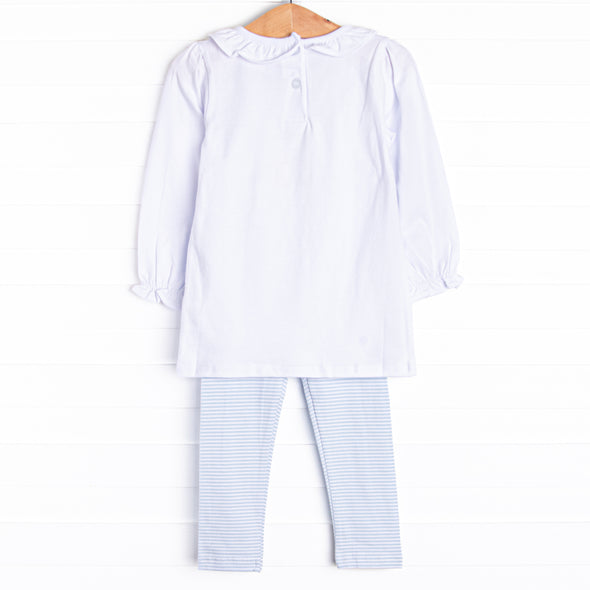 Fawn and Games Applique Legging Set, Blue