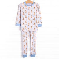Dozing Doodles Bamboo Pajama Set, Blue