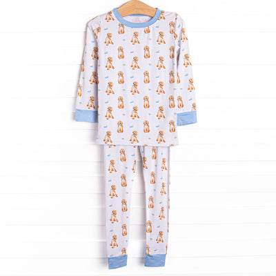 Dozing Doodles Bamboo Pajama Set, Blue
