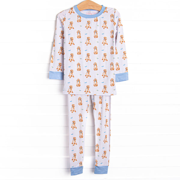 Dozing Doodles Bamboo Pajama Set, Blue