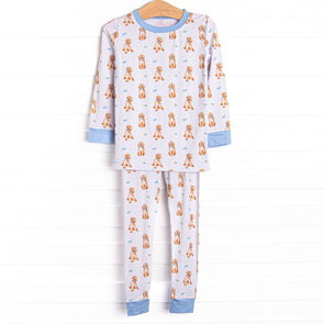 Dozing Doodles Bamboo Pajama Set, Blue