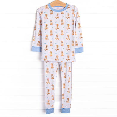 Dozing Doodles Bamboo Pajama Set, Blue