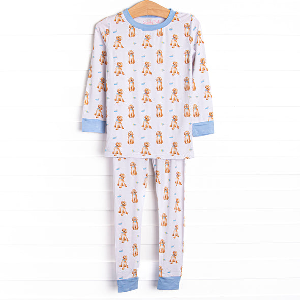 Dozing Doodles Bamboo Pajama Set, Blue