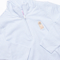 Puppy Embroidered Pullover, Blue