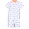 Nellie Narwhal Bamboo Pajama Short Set, Blue