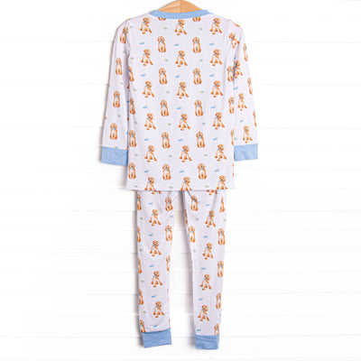 Dozing Doodles Bamboo Pajama Set, Blue