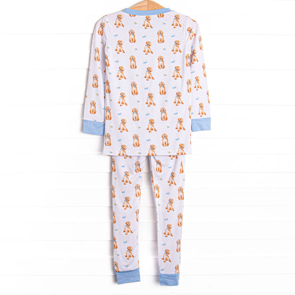 Dozing Doodles Bamboo Pajama Set, Blue
