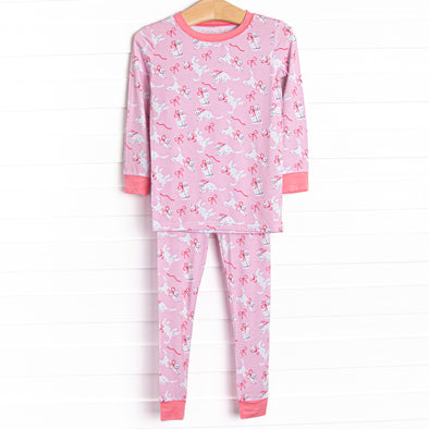 Cat Nap Bamboo Pajama Set, Pink