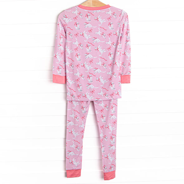 Cat Nap Bamboo Pajama Set, Pink