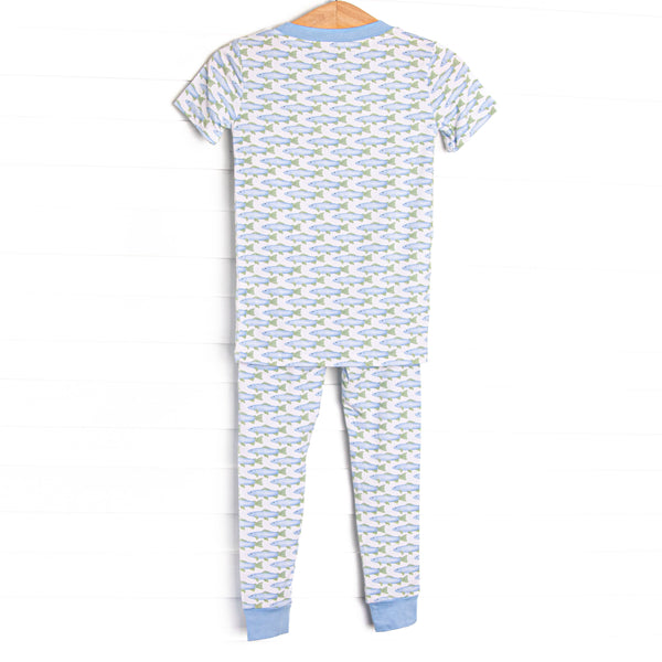 Clear Lake Catch Bamboo Pajama Short Sleeve Set, Blue