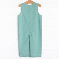 Christmas Tree Trio Smocked Jon Jon, Green Gingham