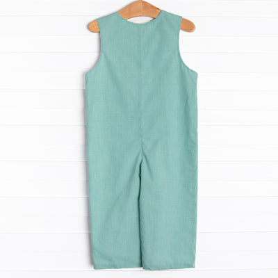 Christmas Tree Trio Smocked Jon Jon, Green Gingham