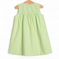 Fresh Air Flowers Applique Dress, Green