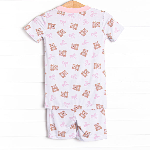 Treasured Teddy Bamboo Pajama Short Set, Pink