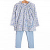 Bellflower Beauty Ruffle Pocket Legging Set, Blue