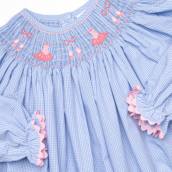 Recital Ready Smocked Bishop Dress, Blue