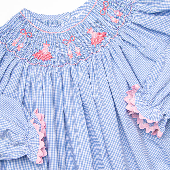 Recital Ready Smocked Bishop Dress, Blue