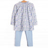 Bellflower Beauty Ruffle Pocket Legging Set, Blue