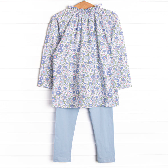 Bellflower Beauty Ruffle Pocket Legging Set, Blue