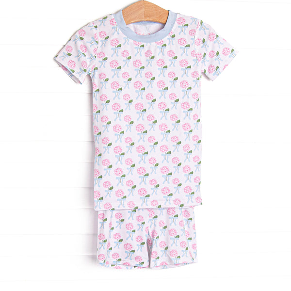 Blue Ribbon Blooms Bamboo Pajama Short Set, Blue