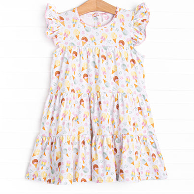 Ice Cream Dreams Tiered Dress, Pink – Stitchy Fish Ice Cream Dreams Tiered Dress, Pink – Stitchy Fish