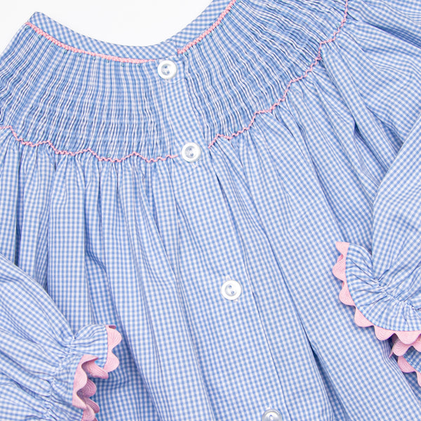 Recital Ready Smocked Bishop Dress, Blue