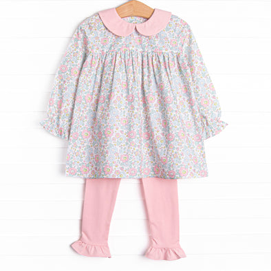 Early Fall Florals Legging Set, Pink