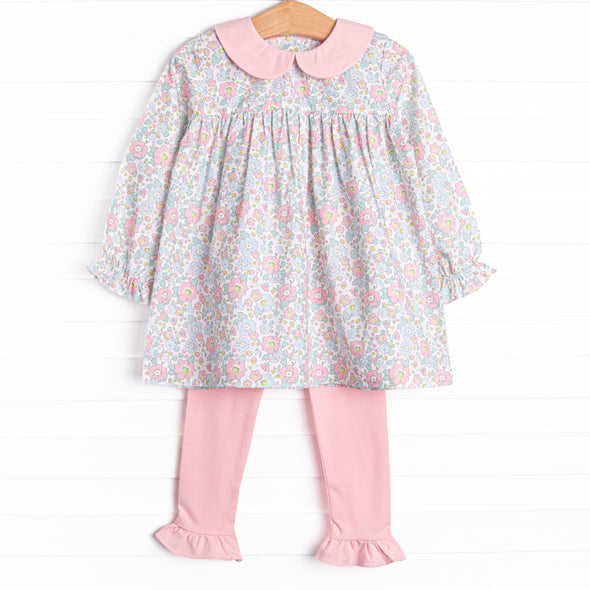 Early Fall Florals Legging Set, Pink