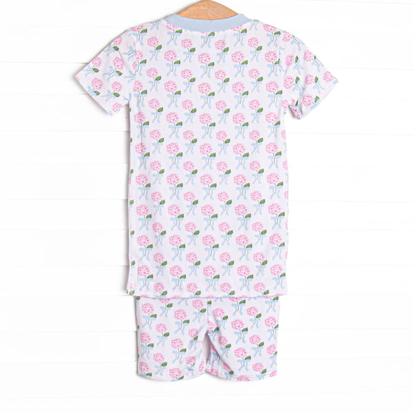 Blue Ribbon Blooms Bamboo Pajama Short Set, Blue