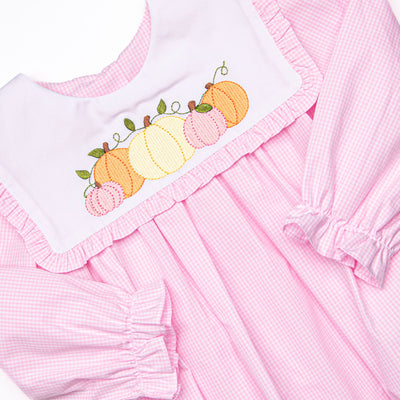 Pumpkin Patch Perfection Embroidered Bubble, Pink